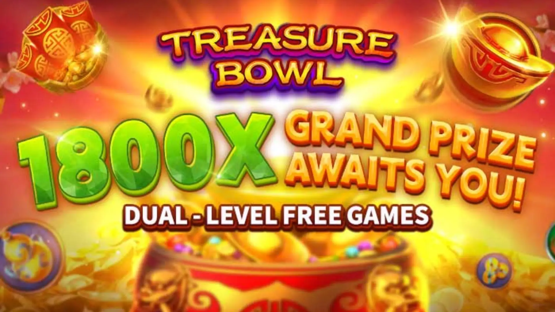 Multiplicadores Treasure Bowl 56w - 7777x Máximo com Tigela Dourada